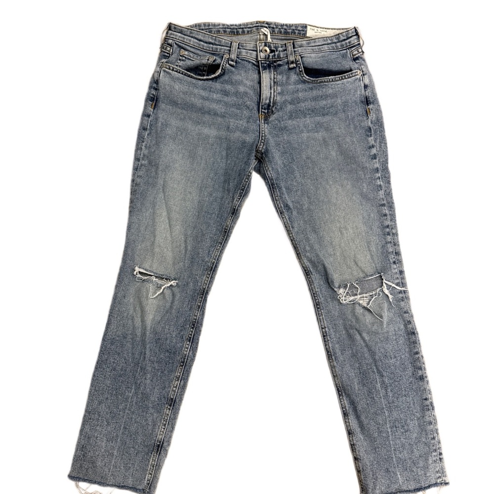 Rag & Bone Womens Blue Low Rise Slim Denim Boyfriend Jeans - 28 Waist, 30 In